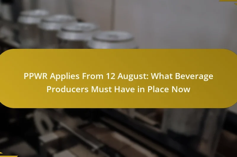 PPWR Applies From 12 August: What Beverage Producers Must Have in Place Now