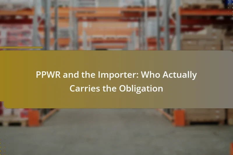 PPWR and the Importer: Who Actually Carries the Obligation