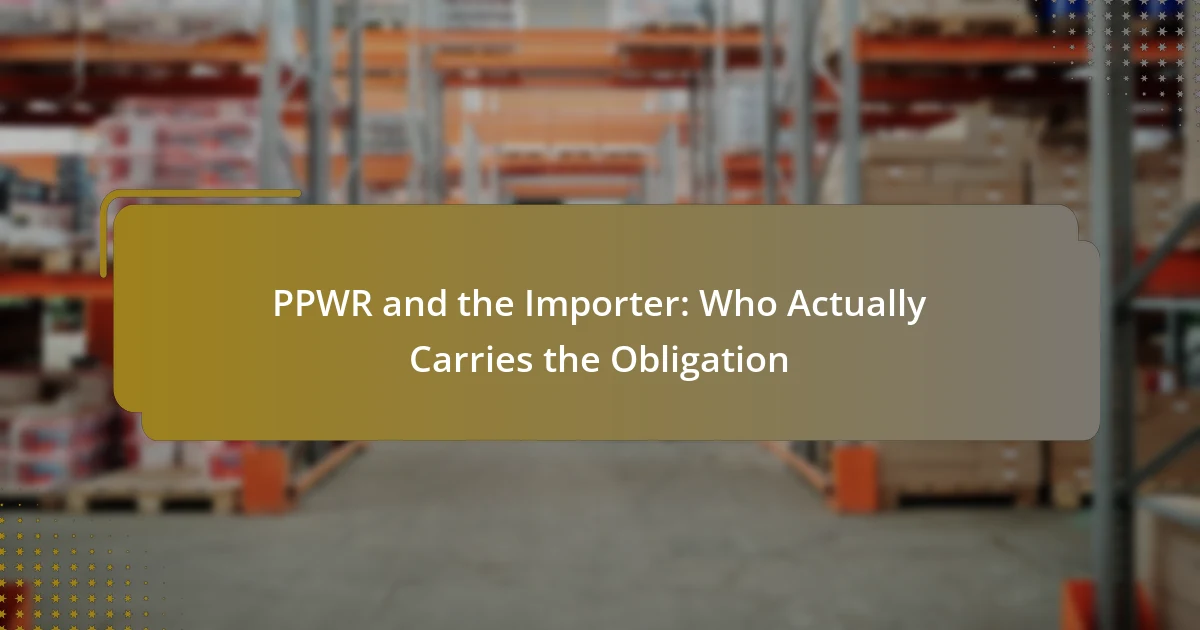 PPWR and the Importer: Who Actually Carries the Obligation