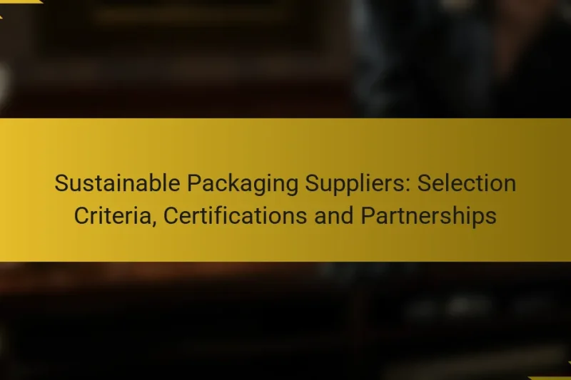 Sustainable Packaging Suppliers: Selection Criteria, Certifications and Partnerships