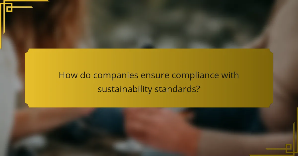 How do companies ensure compliance with sustainability standards?