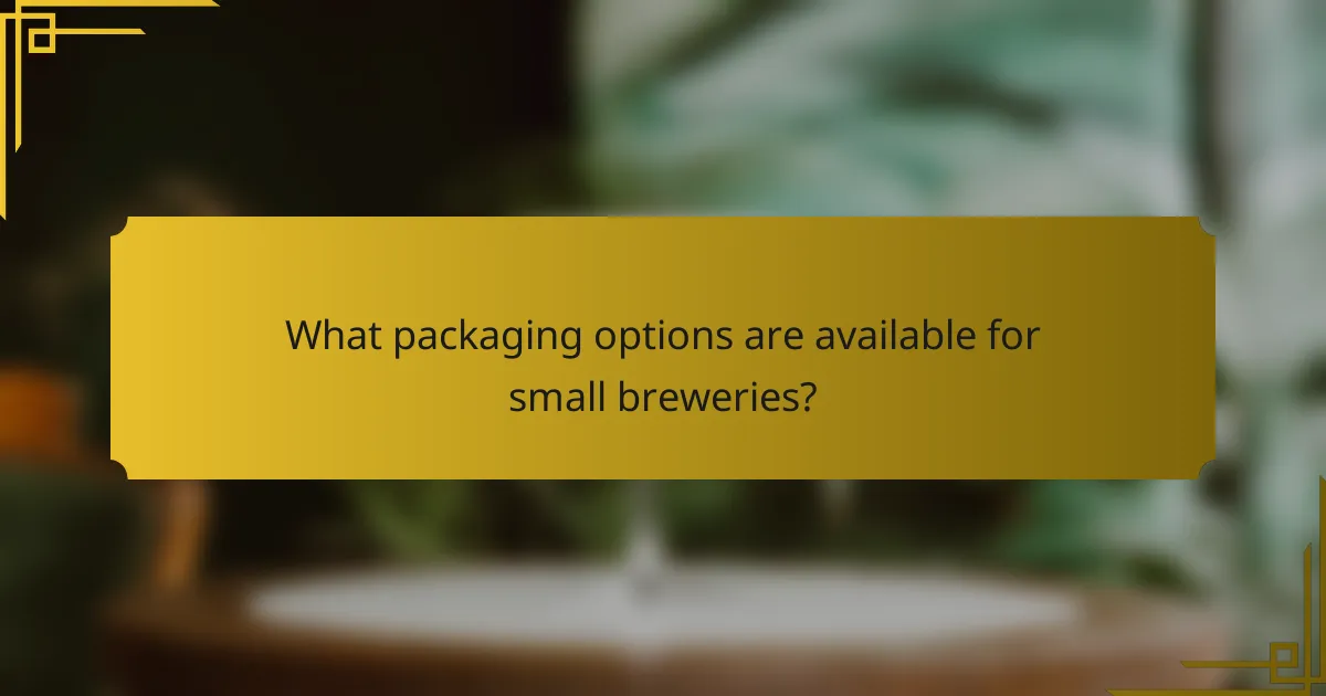 What packaging options are available for small breweries?